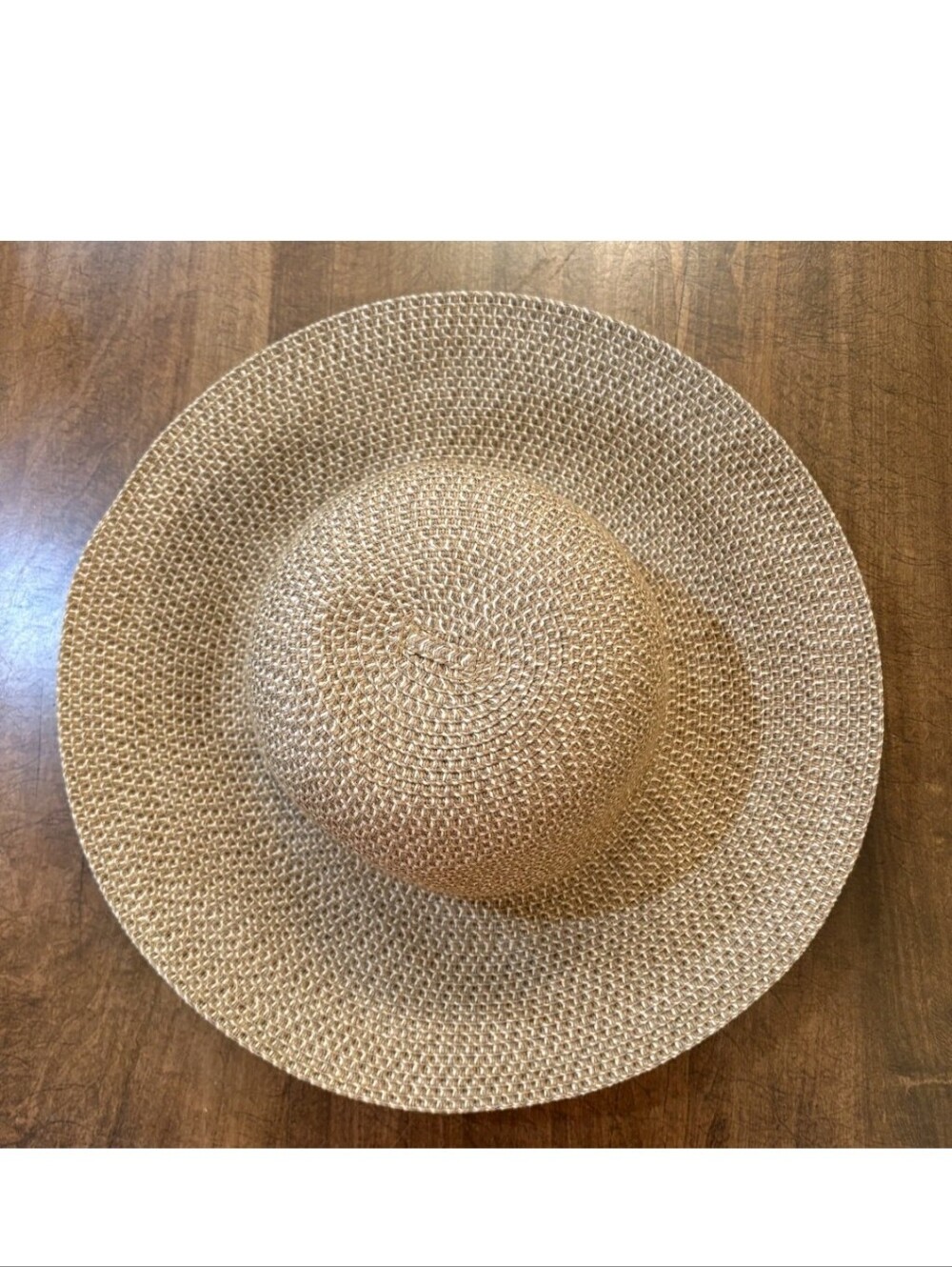 BETMAR NEW YORK Straw Sun Hat Womens OS Beige Wide Brimmed Beach Floppy Packable